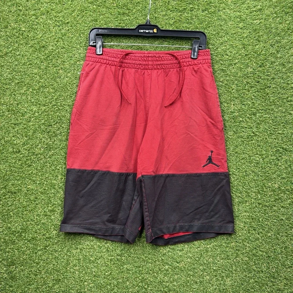 Nike JORDAN Shorts Mens Large Jumpman Logo Fleece Sweat Basketball Red Y2K